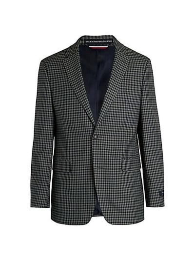 Shop Tommy Hilfiger Regular-fit Checker Jacket In Light Grey