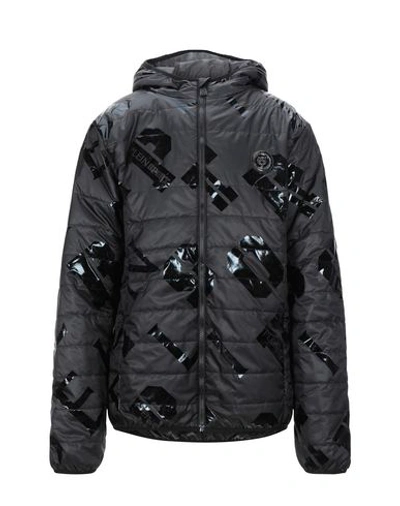 Shop Plein Sport Synthetic Down Jackets In Black