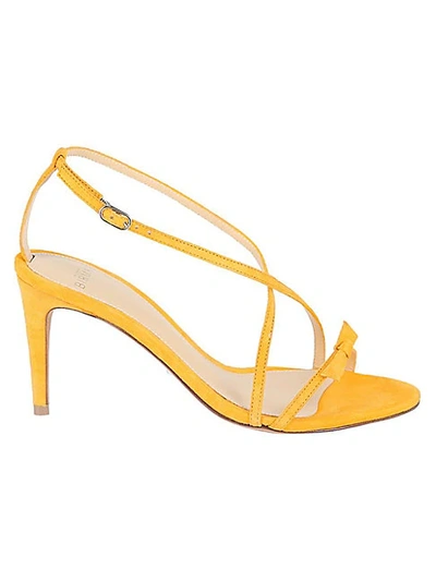 Shop Alexandre Birman Anastassia Suede Bow-strap Sandals In Sunflower