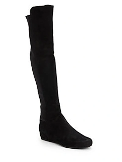 Stuart Weitzman Playtime Ultrastretch Over-the-knee Boots In Black Suede