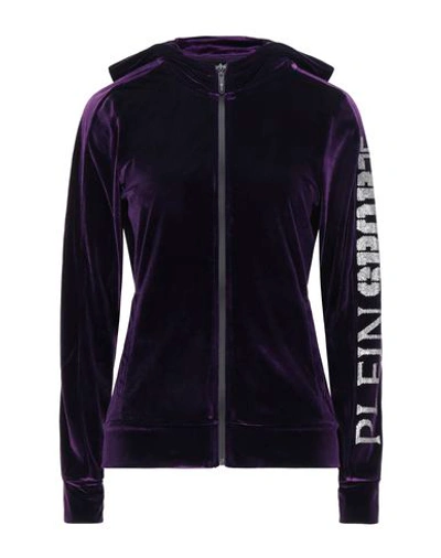 Shop Plein Sport Hooded Sweatshirt In Purple