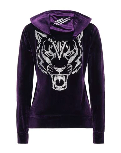 Shop Plein Sport Hooded Sweatshirt In Purple