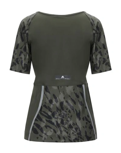 Shop Adidas By Stella Mccartney T-shirts In Military Green