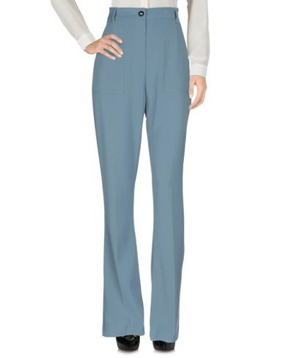 Shop Manila Grace Woman Pants Slate Blue Size 2 Polyester, Viscose, Elastane