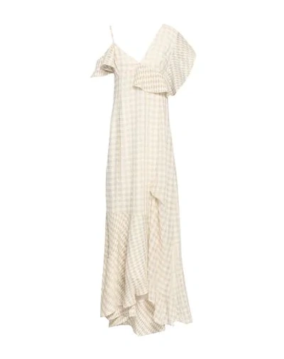 Shop Adeam Long Dresses In Beige