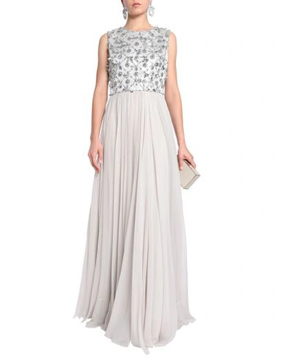 Shop Jenny Packham Long Dresses In Light Grey