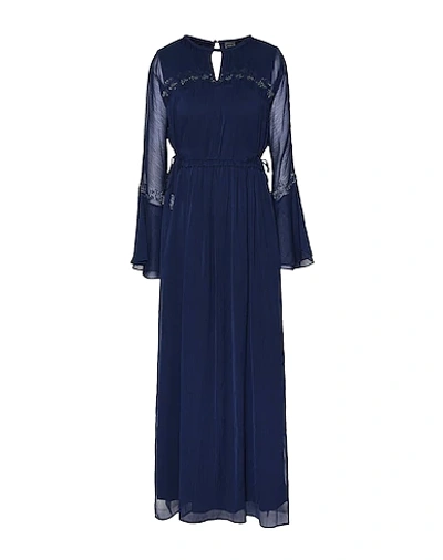 Shop 8 By Yoox Long Dresses In Dark Blue