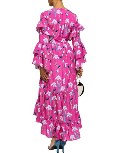 Shop Borgo De Nor Woman Midi Dress Fuchsia Size 2 Polyester In Pink