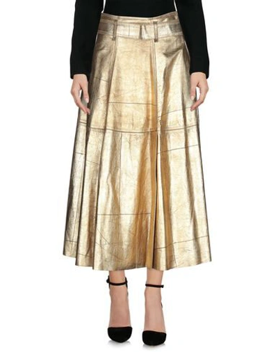 Shop Golden Goose Midi Skirts In Gold