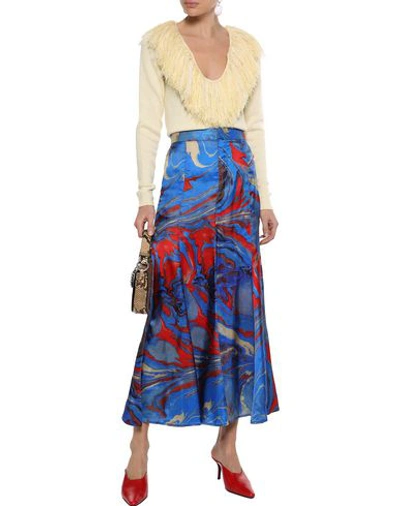 Shop Rosie Assoulin Long Skirts In Blue