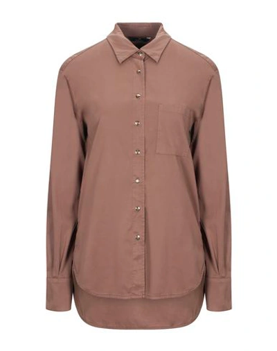 Shop Mason's Woman Shirt Brown Size 4 Lyocell, Lycra