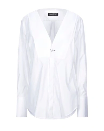 Shop Neil Barrett Woman Shirt White Size M Cotton, Polyamide, Elastane