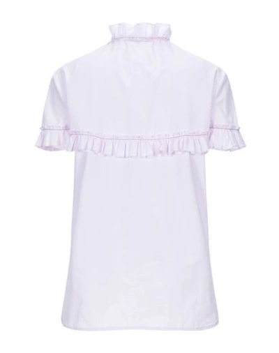 Shop Sandro Woman Shirt Lilac Size 2 Cotton In Purple