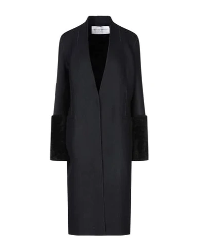 Shop Amanda Wakeley Coat In Dark Blue