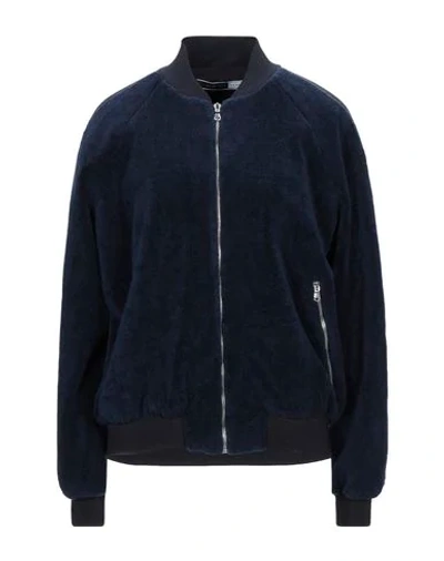 Shop Sportmax Code Jackets In Dark Blue