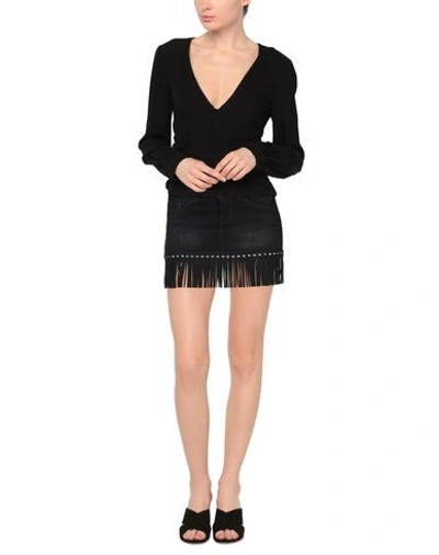 Shop Liu •jo Woman Denim Skirt Black Size 26 Cotton, Elastane