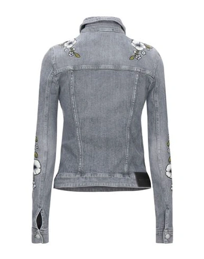 Shop Emporio Armani Woman Denim Outerwear Grey Size 8 Cotton, Elastane