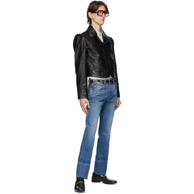 Shop Gucci Black Shiny Leather Jacket In 1000 Black