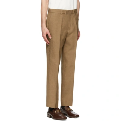 Shop Gucci Brown Linen Trousers In 2471 Bengal