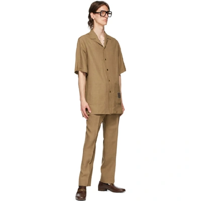 Shop Gucci Brown Linen Trousers In 2471 Bengal
