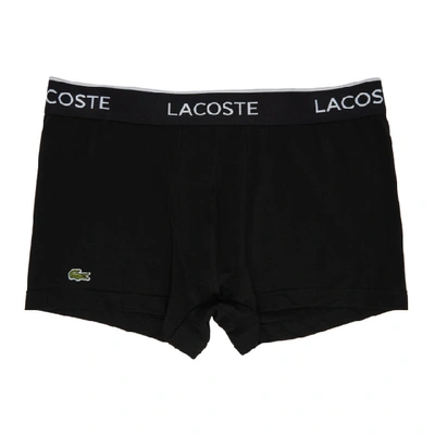 Shop Lacoste Three-pack Black Casual Boxer Briefs In 031 Blk/blk