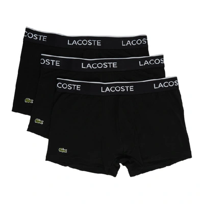Shop Lacoste Three-pack Black Casual Boxer Briefs In 031 Blk/blk