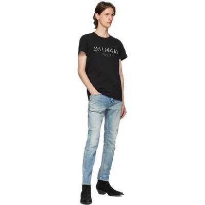Balmain 3d-effect Logo T-shirt in Black for Men