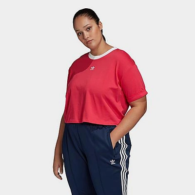 Shop Adidas Originals Adidas Women's Originals Crop T-shirt (plus Size) In Pink