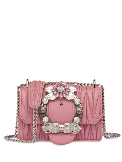Shop Miu Miu Miu Lady Matelassé Shoulder Bag In Pink