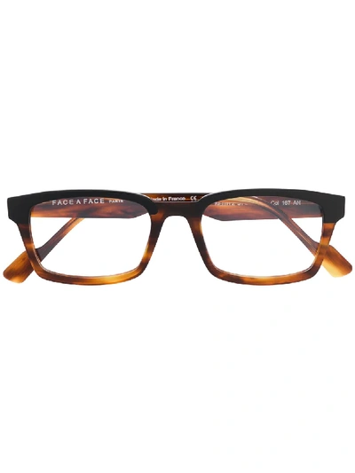 Shop Face À Face Keith 2 Square-frame Glasses In Brown