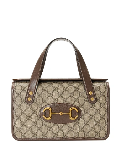 Shop Gucci Horsebit Tote Bag In Neutrals