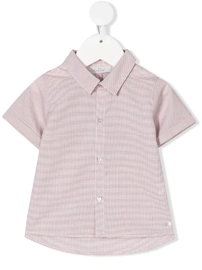 Shop Baby Dior Micro-pattern Shirt In Grey