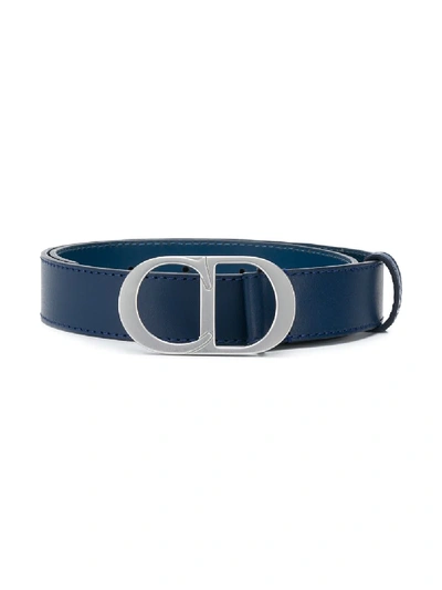 Shop Baby Dior Logo-buckle Belt In Blue