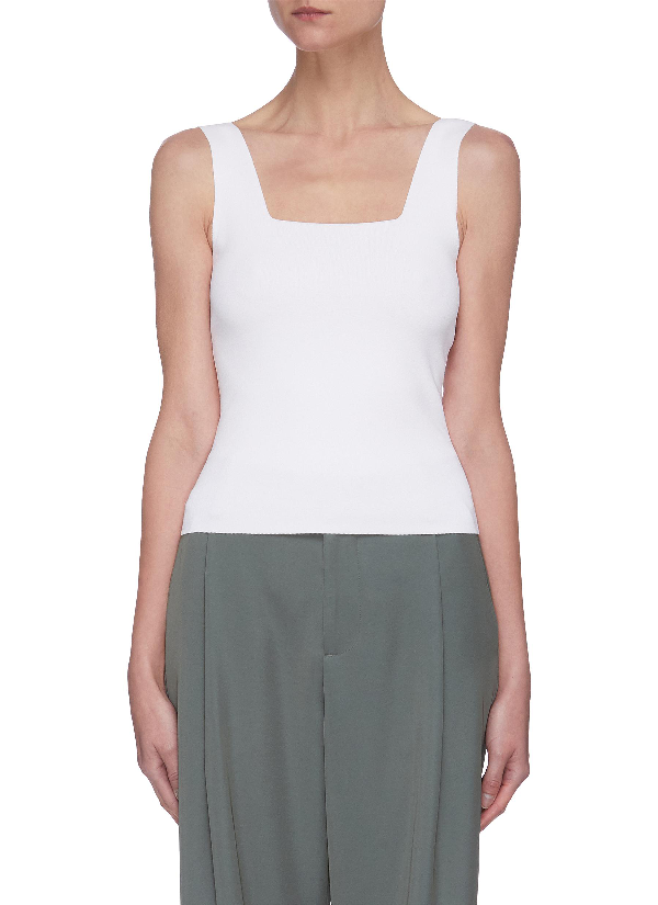 white square neck tank top