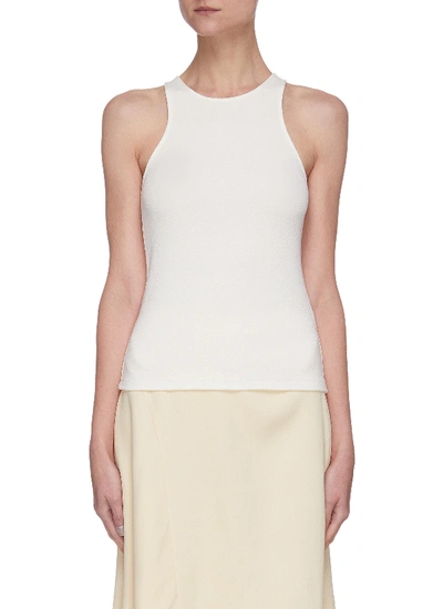 Shop Vince High Neck Tank Top In White