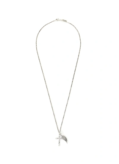 Shop Emanuele Bicocchi Cross Wing Necklace In Metallic