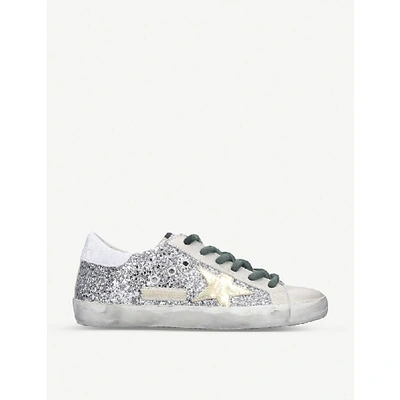 Shop Golden Goose Superstar W5 Leather Trainers In Metal Comb