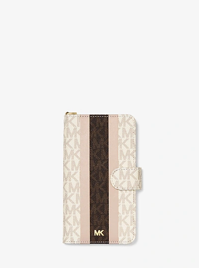 Michael Kors Logo Stripe Wristlet Folio Case For Iphone Xr In Pink |  ModeSens