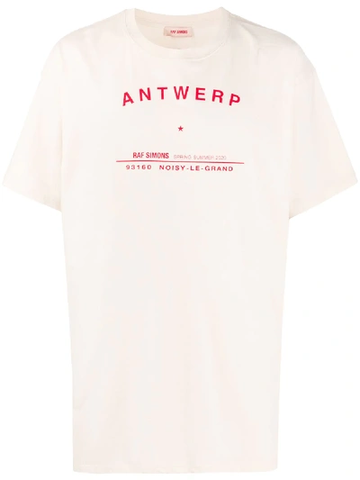 Shop Raf Simons Antwerp Print T-shirt In Neutrals