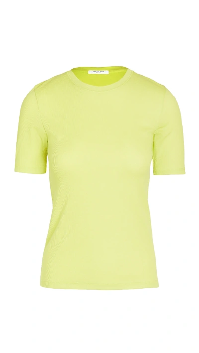 Shop Rag & Bone The Rib Slim Tee In Fresh Lime