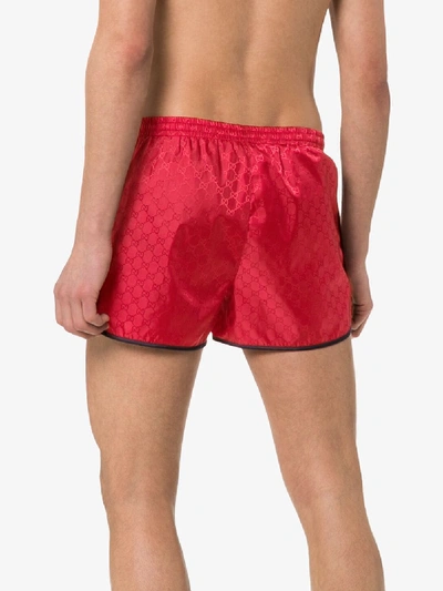 Shop Gucci Gg Logo Shorts In Red