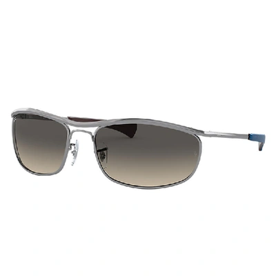 Shop Ray Ban Olympian I Deluxe Sunglasses Gunmetal Frame Grey Lenses 62-18