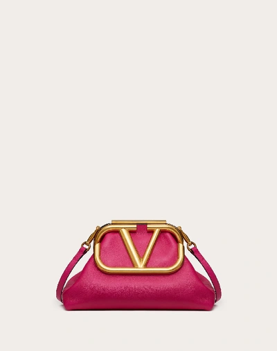 Shop Valentino Garavani Supervee Nappa Leather Clutch In Cyclamen Pink