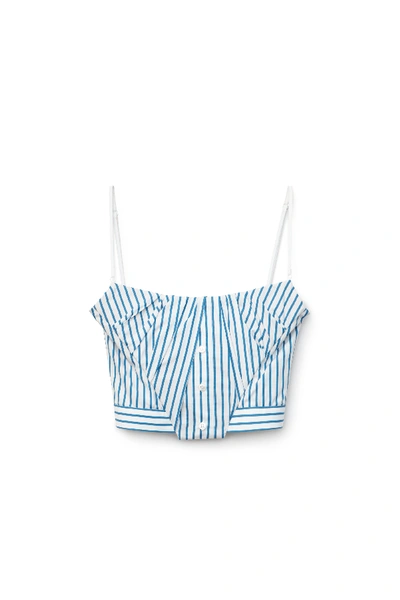 Shop Alexander Wang Tucked Bustier Top In White/blue