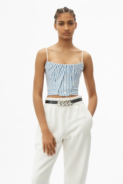 Shop Alexander Wang Tucked Bustier Top In White/blue