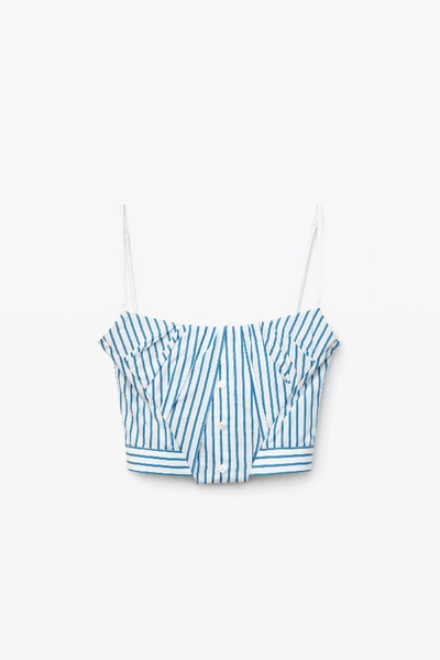 Shop Alexander Wang Tucked Bustier Top In White/blue