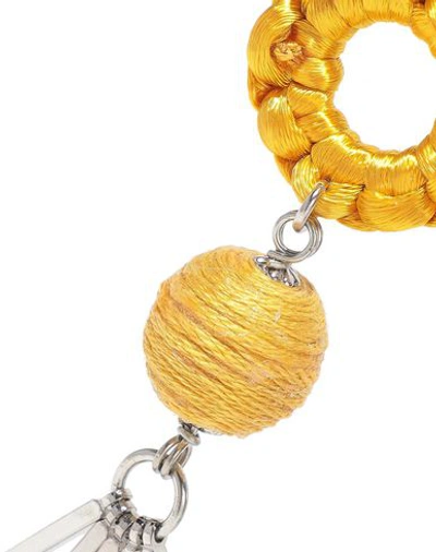 Shop Elizabeth Cole Woman Earrings Yellow Size - Metal, Textile Fibers