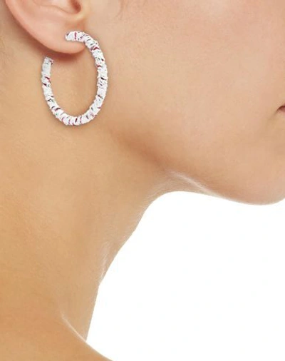 Shop Dannijo Woman Earrings White Size - Metal, Textile Fibers