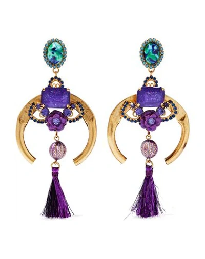 Shop Elizabeth Cole Earrings In Purple