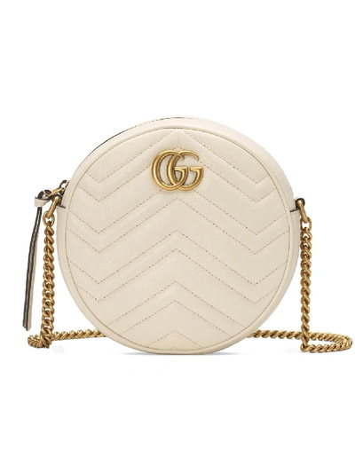 Shop Gucci Marmont Mini Leather Shoulder Bag In White